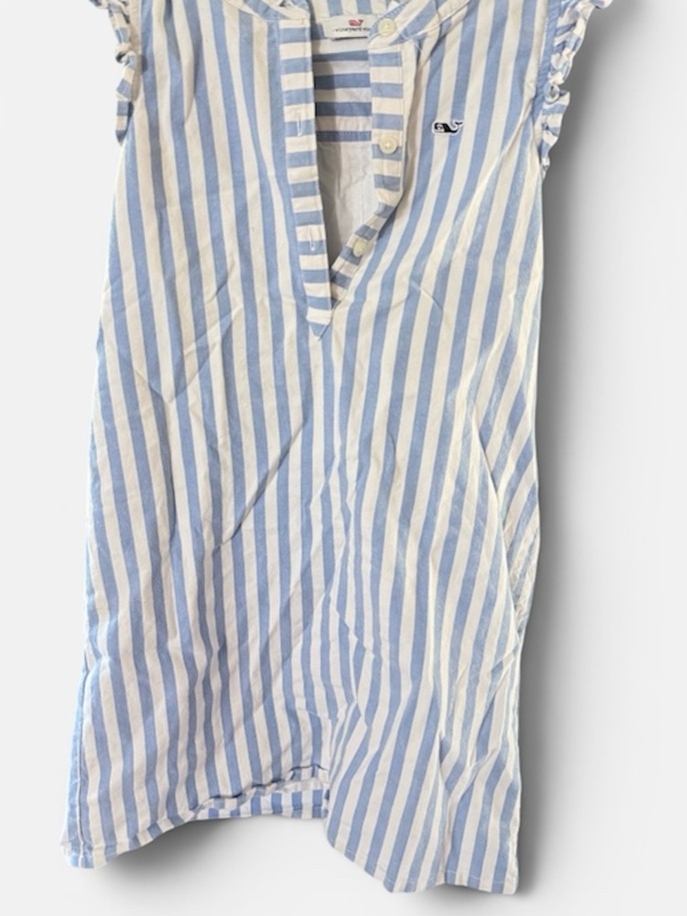 Vineyard Vines Light Blue and White Striped Cotton Shift